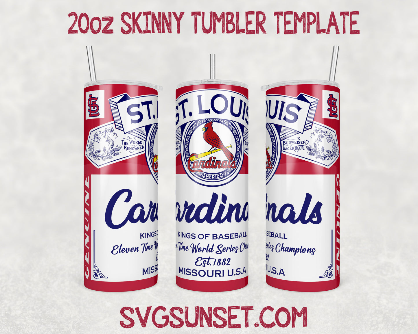 St. Louis Cardinals Budweiser Tumbler Wrap PNG, St. Louis Cardinals Tumbler Wrap