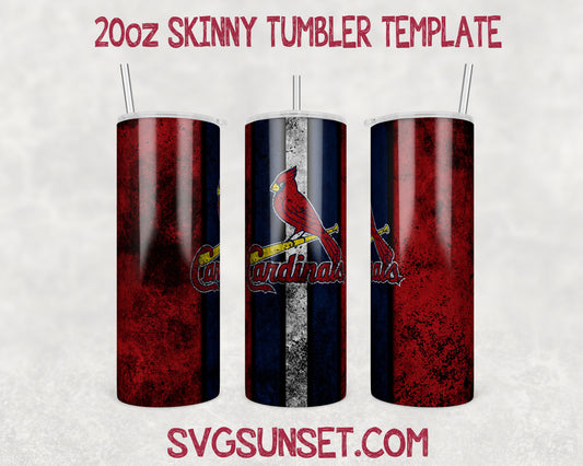 St. Louis Cardinals Grunge Tumbler Wrap PNG, St. Louis Cardinals Tumbler Wrap