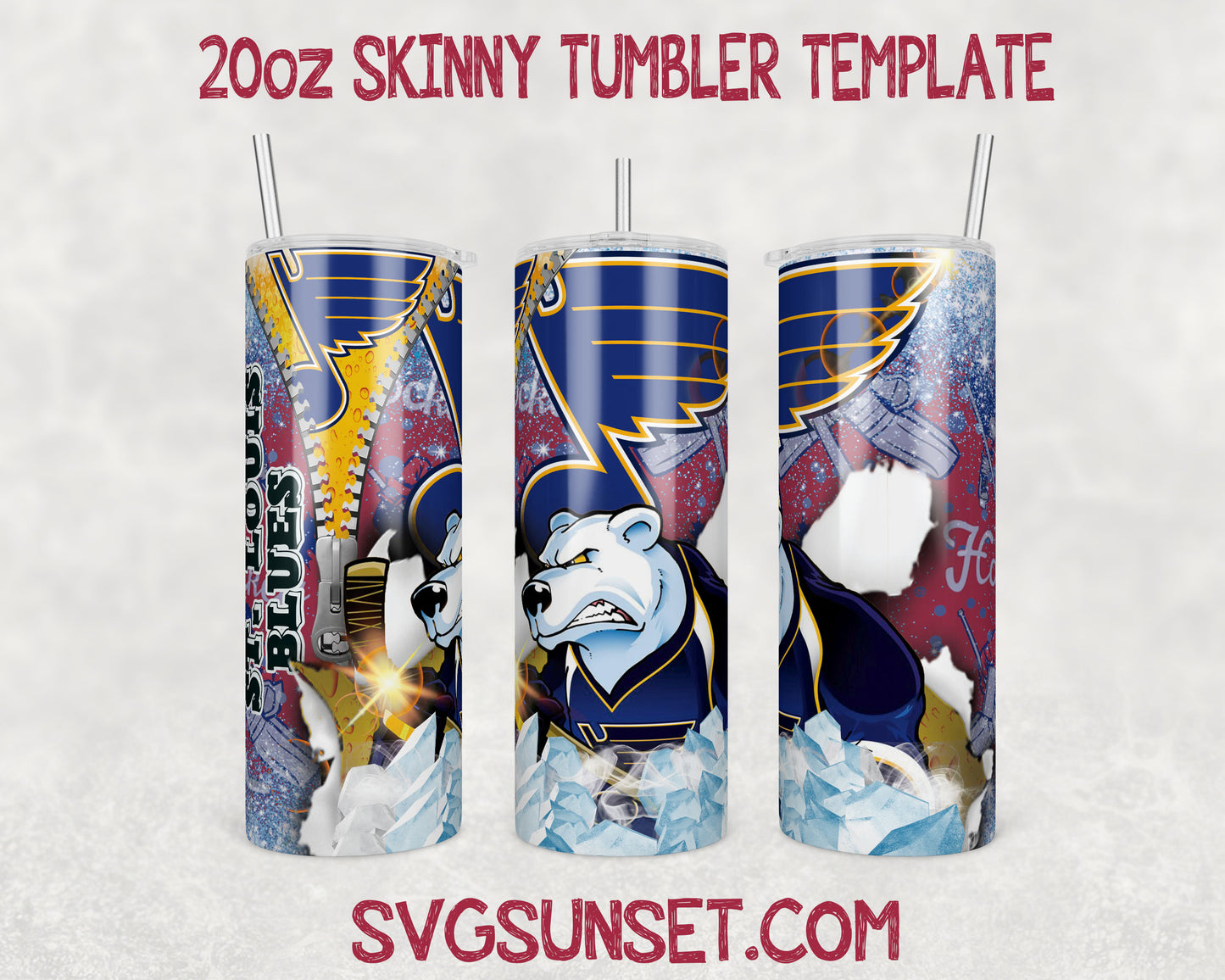 St Louis Blues Zipper Tumbler Wrap PNG, St Louis Blues Tumbler Wrap