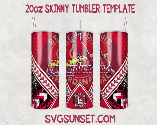 St Louis Cardinals 20oz Tumbler Wrap PNG,St Louis Cardinals Tumbler Wrap