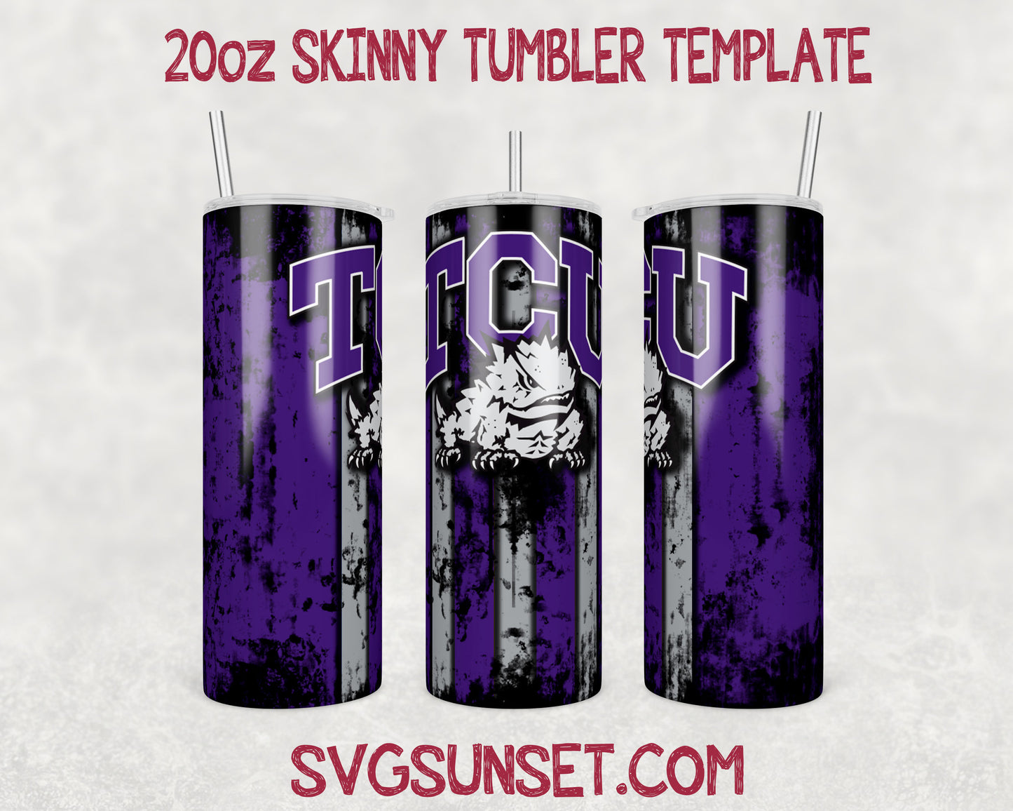 TCU Grunge Tumbler Wrap PNG,TCU Tumbler Wrap