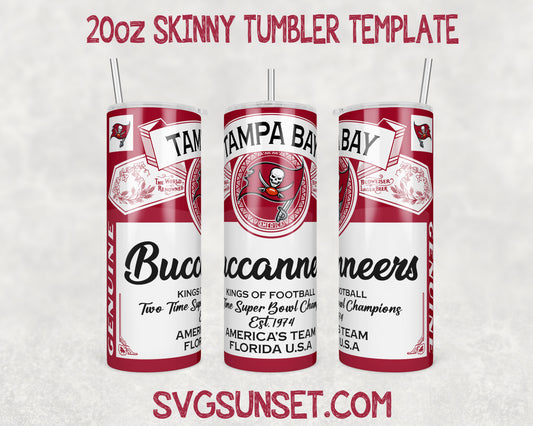 Tampa Bay Buccaneers Budweiser Tumbler Wrap PNG, Tampa Bay Buccaneers Tumbler Wrap