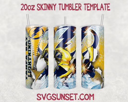 Tampa Bay Lightning Zipper Tumbler Wrap PNG, Tampa Bay Lightning Tumbler Wrap