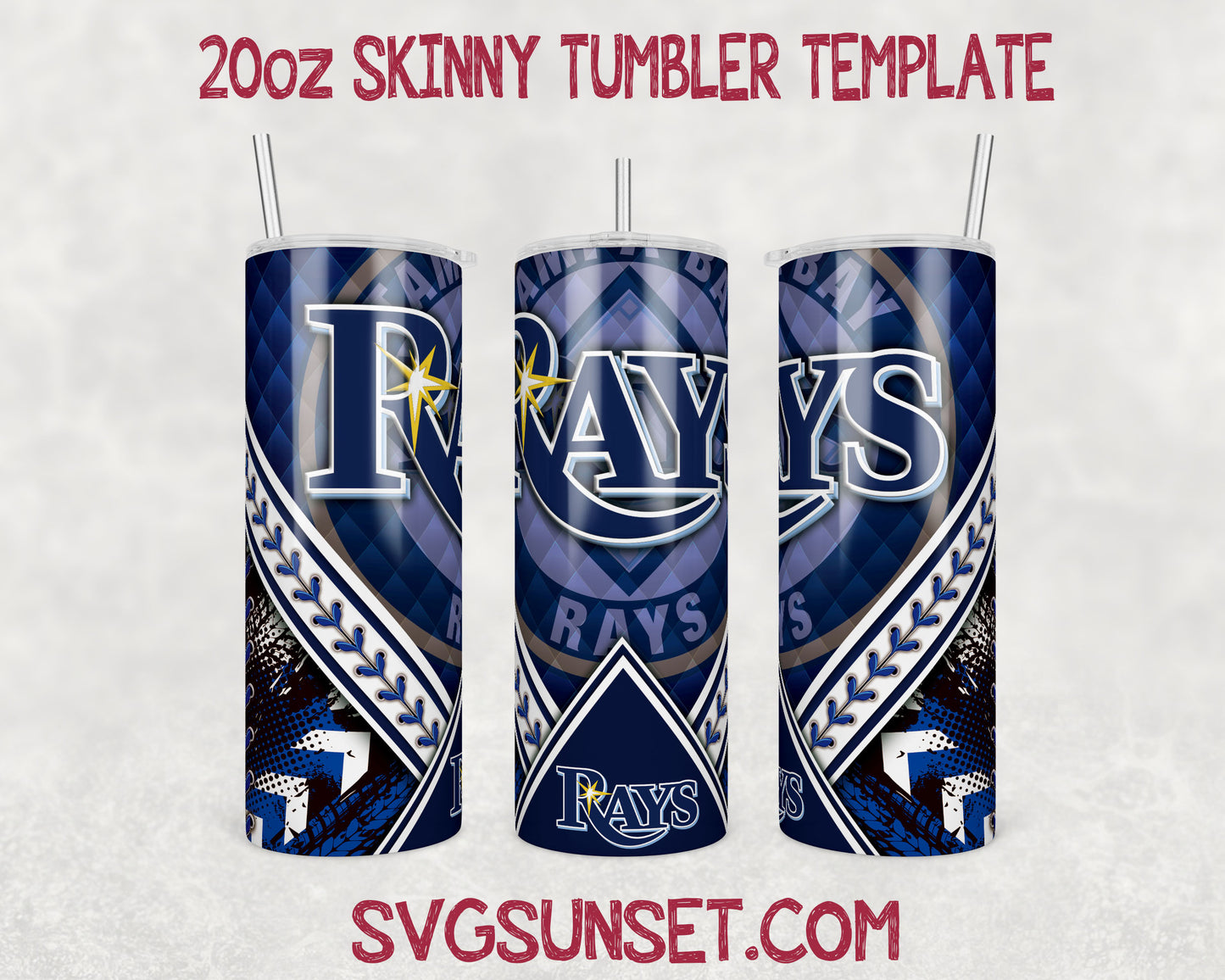 Tampa Bay Rays 20oz Tumbler Wrap PNG, Tampa Bay Rays Tumbler Wrap