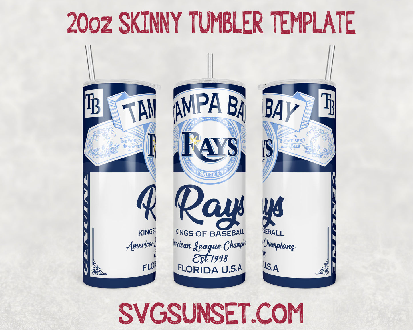 Tampa Bay Rays Budweiser Tumbler Wrap PNG, Tampa Bay Rays Tumbler Wrap