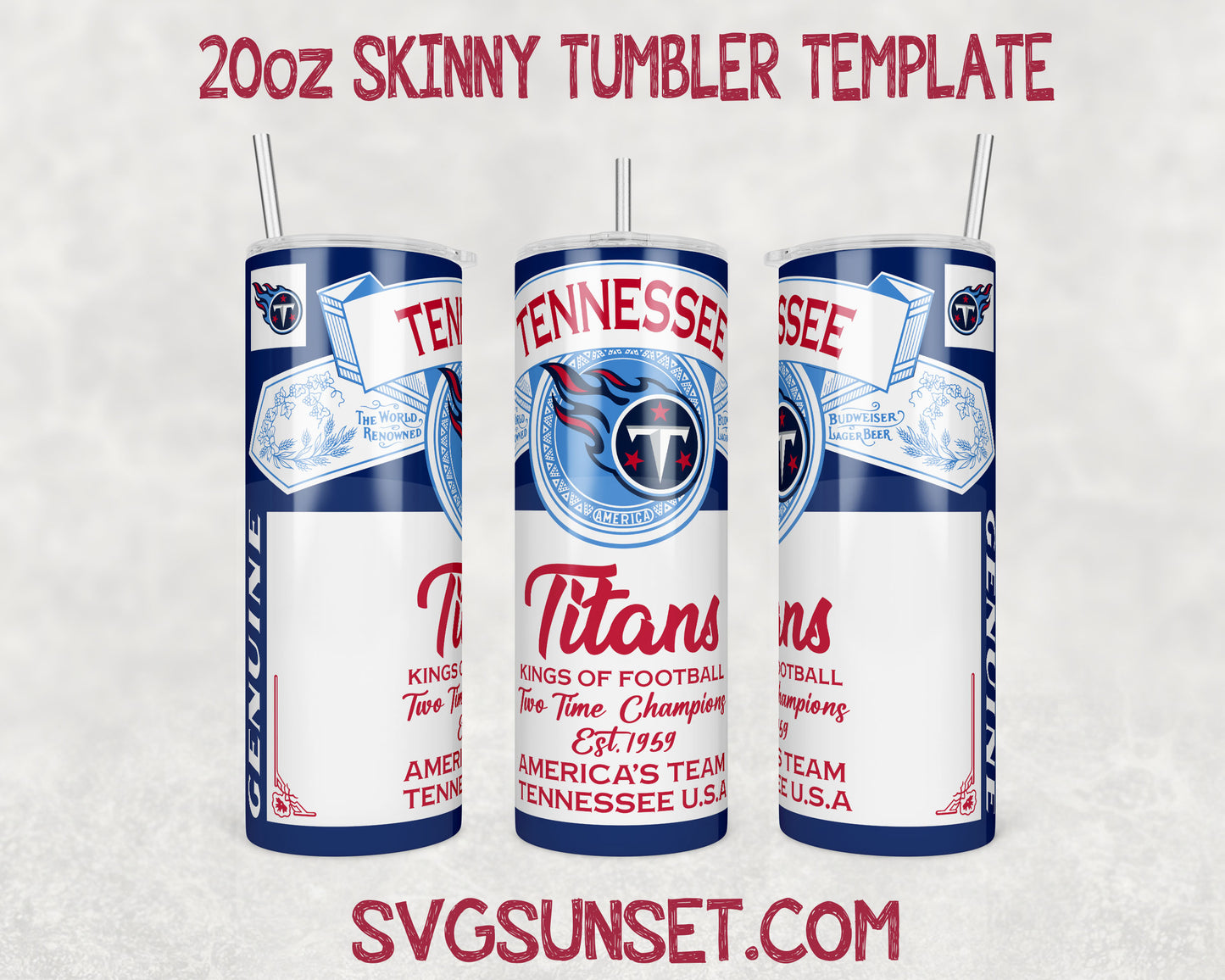 Tennessee Titans Budweiser Tumbler Wrap PNG, Tennessee Titans Tumbler Wrap