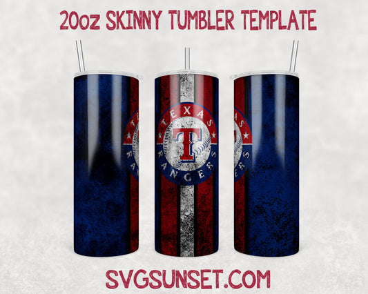 Texas Rangers Grunge Tumbler Wrap PNG, Texas Rangers Tumbler Wrap