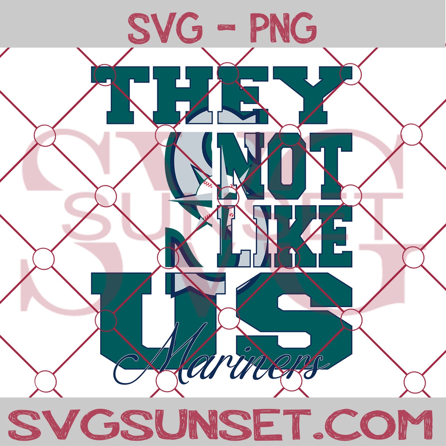 They Not Like us Mariners SVG, Seattle Mariners Svg, They Not Like us Svg, MLB Team Logo Svg