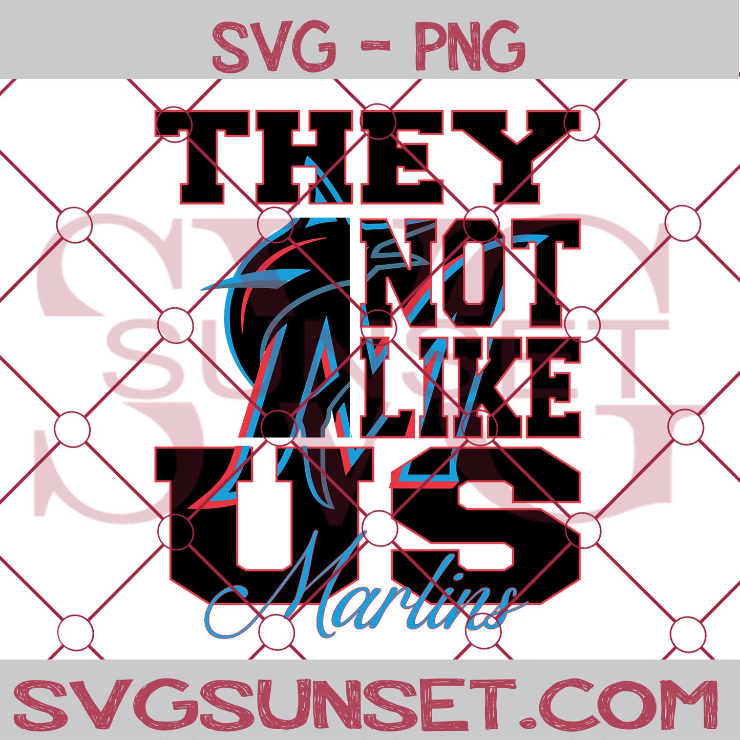 They Not Like us Marlins SVG, Miami Marlins Svg, They Not Like us Svg, MLB Team Logo Svg