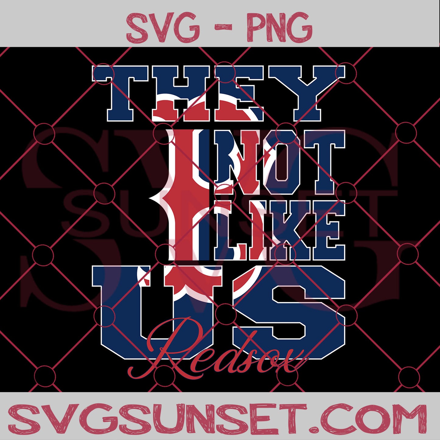 They Not Like us Red Sox SVG, Boston Red Sox Svg, They Not Like us Svg, MLB Team Logo Svg