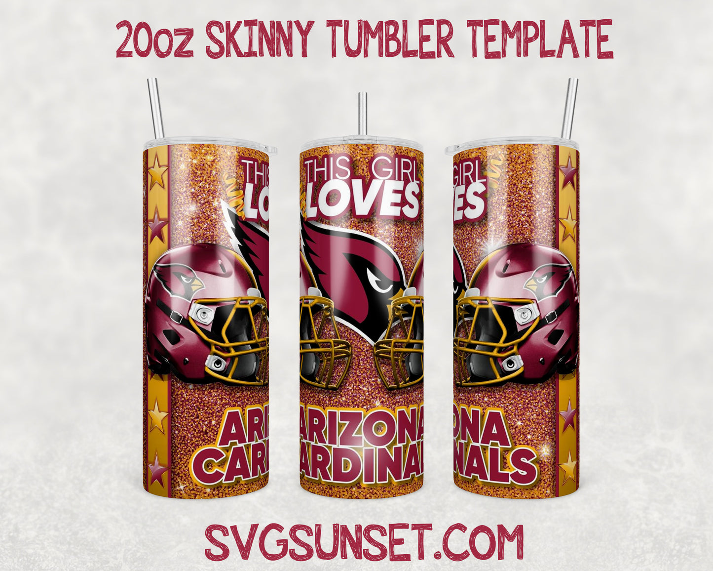 This Girl Loves Arizona Cardinals 20oz Tumbler Wrap PNG, Arizona Cardinals 20oz Tumbler Wrap