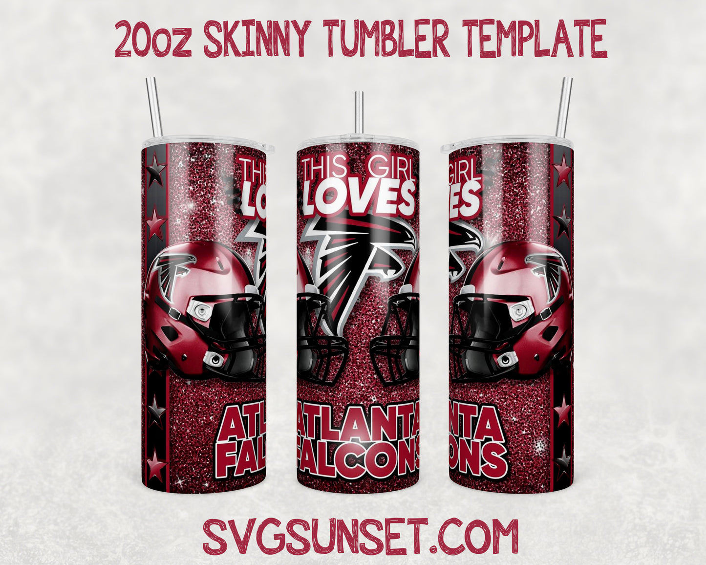 This Girl Loves Atlanta Falcons 20oz Tumbler Wrap PNG, Atlanta Falcons 20oz Tumbler Wrap