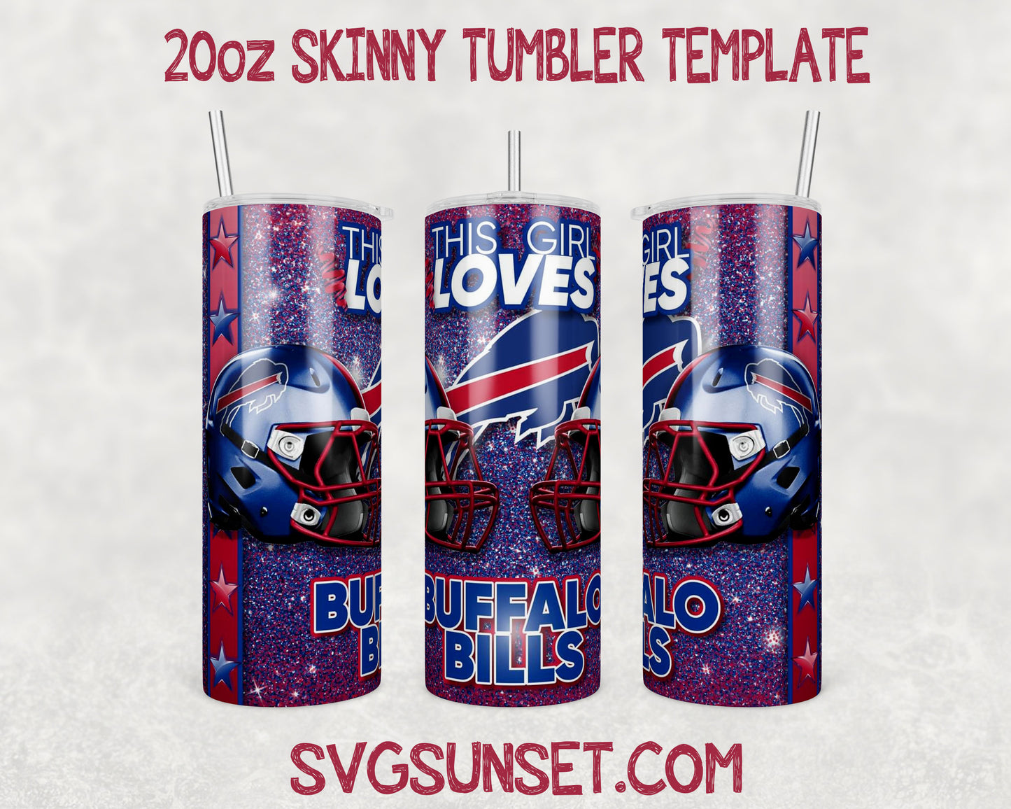 This Girl Loves Buffalo Bills 20oz Tumbler Wrap PNG, Buffalo Bills 20oz Tumbler Wrap