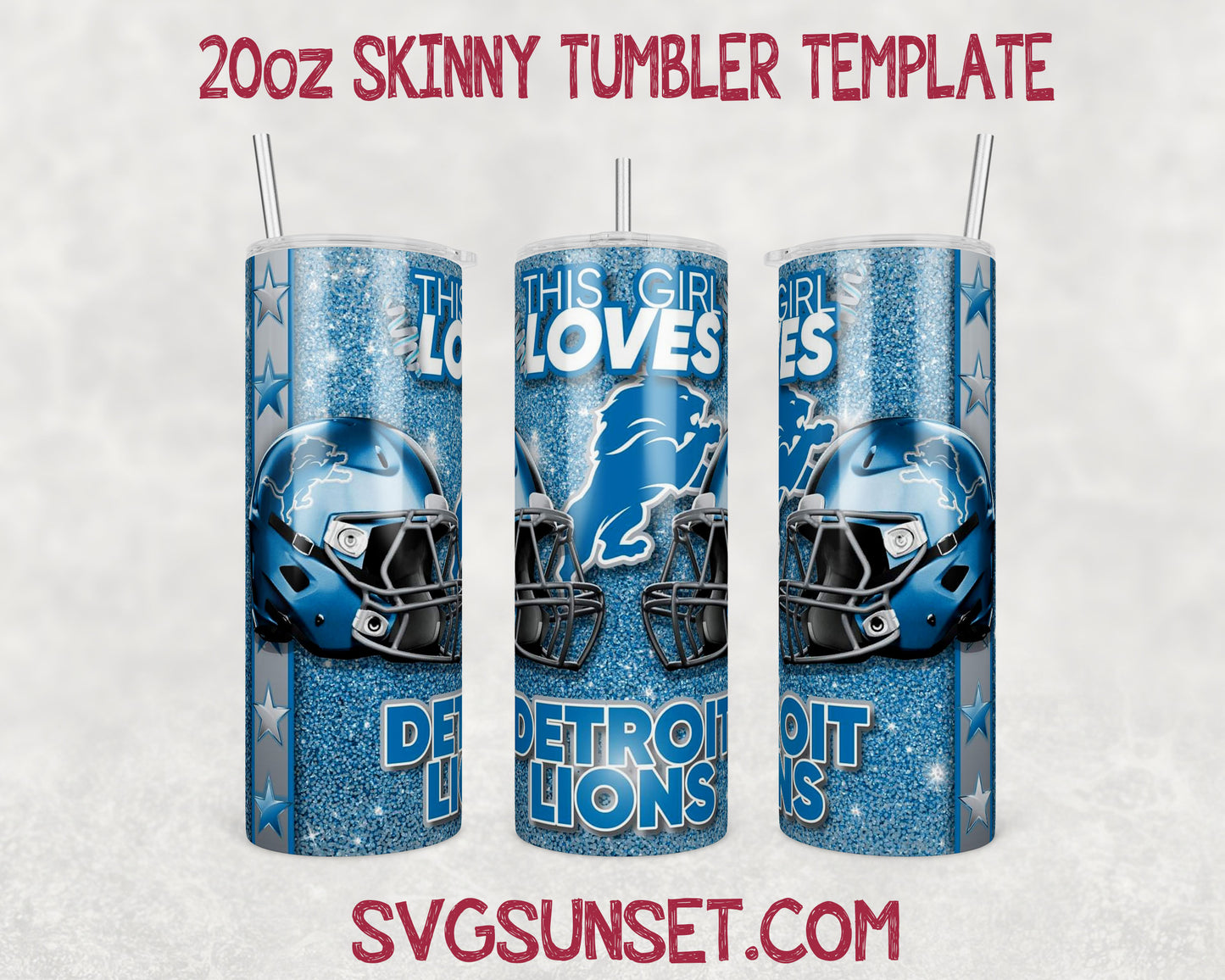 This Girl Loves Detroit Lions 20oz Tumbler Wrap PNG, Detroit Lions 20oz Tumbler Wrap