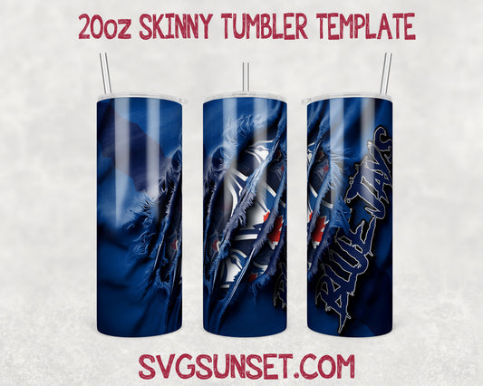 Toronto Blue Jays Fabric Claw Ripped Tumbler Wrap PNG, Toronto Blue Jays Tumbler Wrap