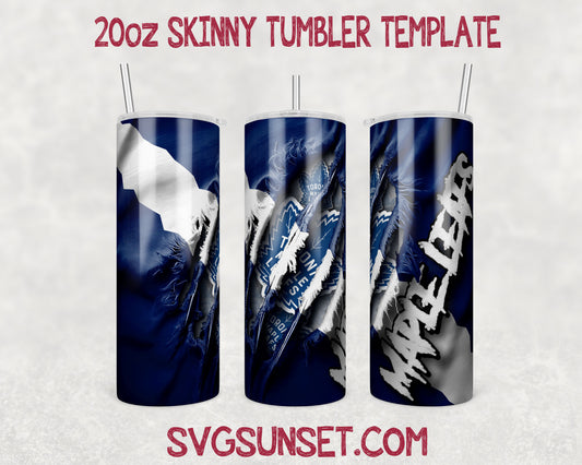 Toronto Maple Leafs Fabric Claw Ripped Tumbler Wrap PNG, Toronto Maple Leafs Tumbler Wrap