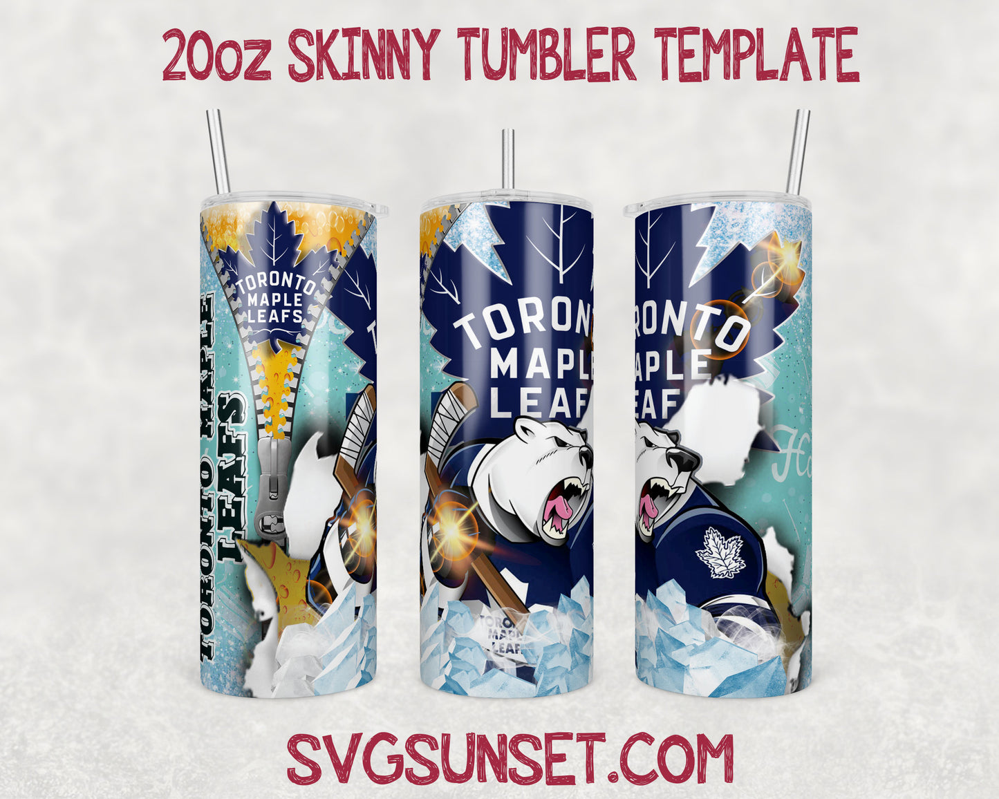 Toronto Maple Leafs Zipper Tumbler Wrap PNG, Toronto Maple Leafs Tumbler Wrap