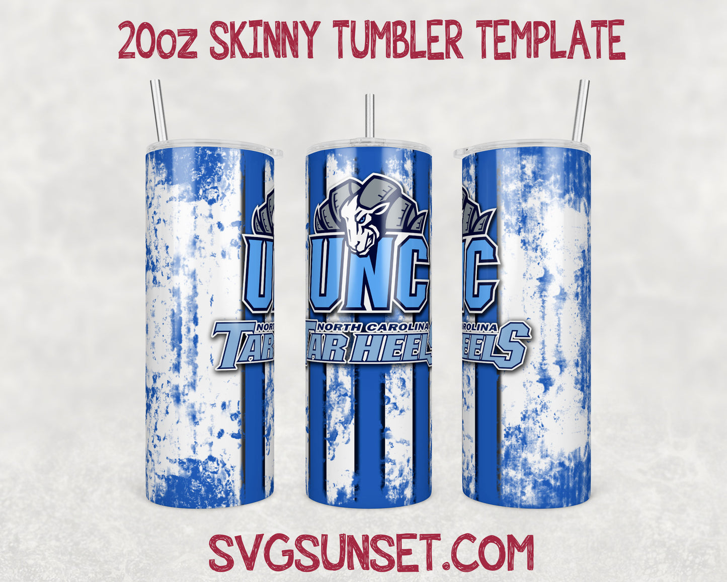 UNC Tar Heels Grunge Tumbler Wrap PNG, UNC Tar Heels Tumbler Wrap