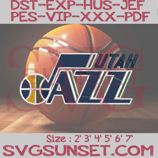 Utah Jazz Embroidery Design, Jazz Embroidery Design