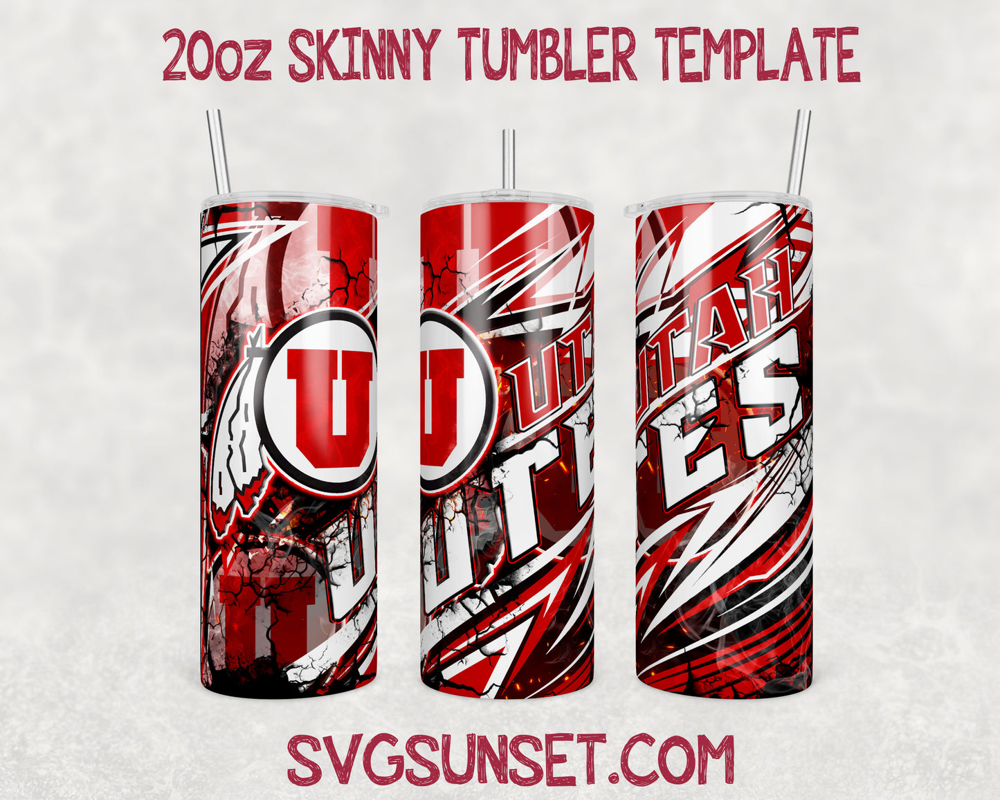 Utah Utes Tumbler Wrap PNG, Utah Utes Tumbler Wrap