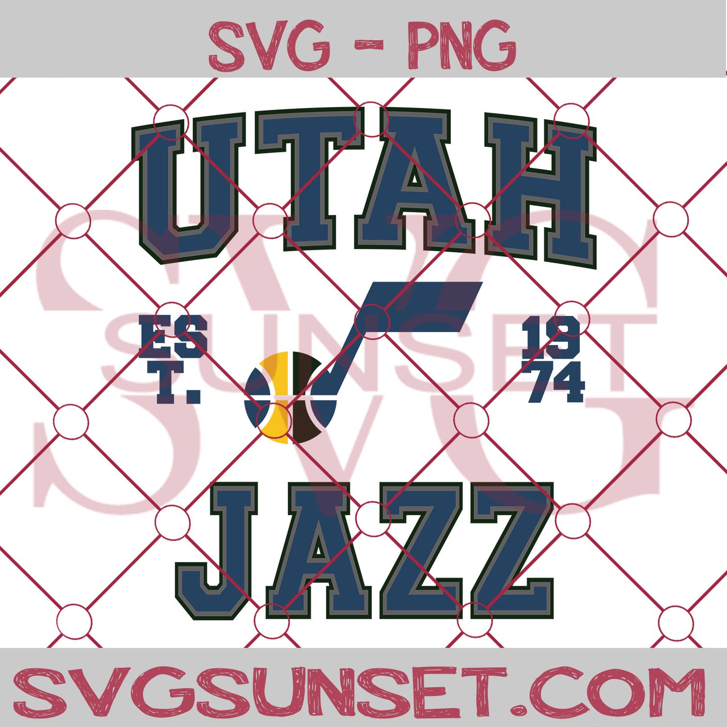 Utah jazz est. 1974 SVG PNG, Utah jazz SVG