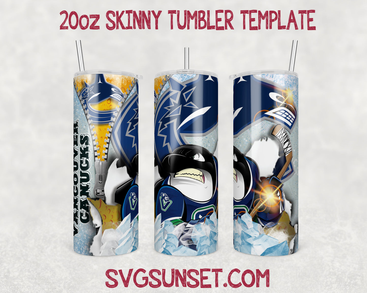 Vancouver Canucks Zipper Tumbler Wrap PNG, Vancouver Canucks Tumbler Wrap