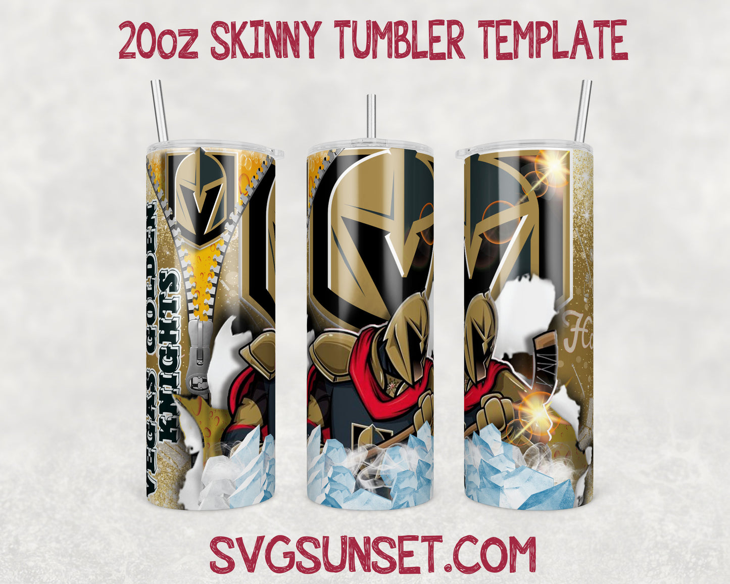 Vegas Golden Knights Zipper Tumbler Wrap PNG, Vegas Golden Knights Tumbler Wrap