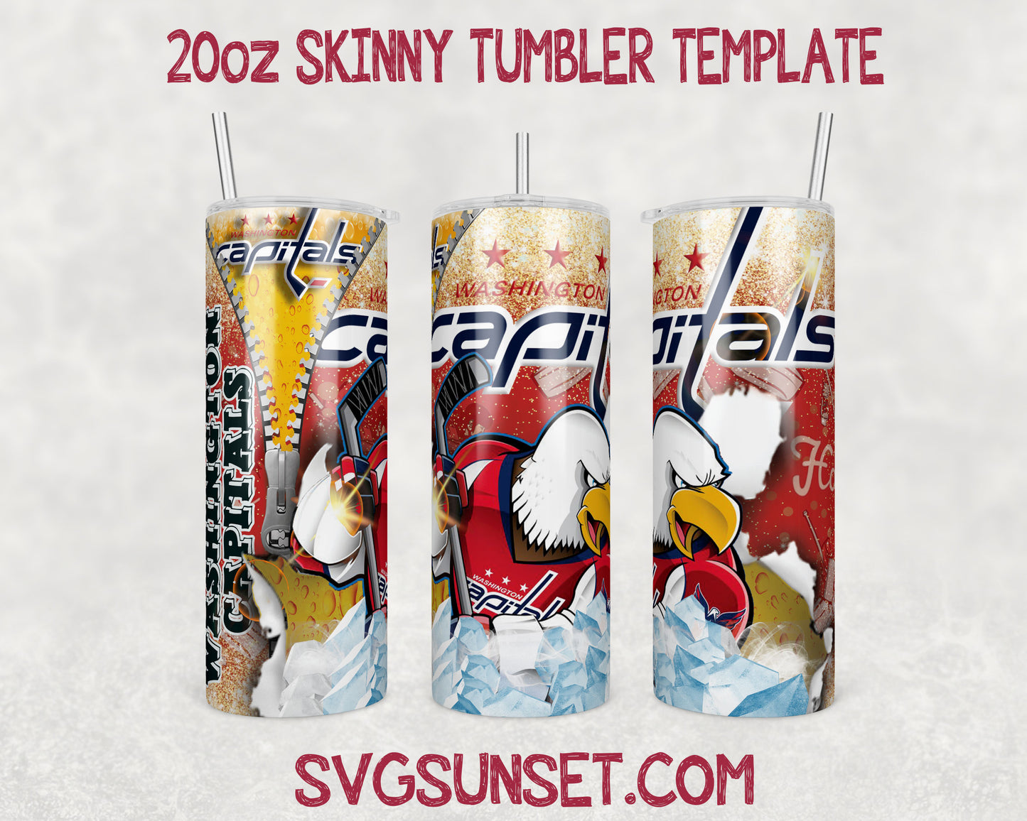 Washington Capitals Zipper Tumbler Wrap PNG, Washington Capitals Tumbler Wrap