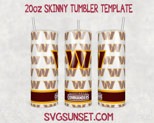 Washington Commanders Football Tumbler Wrap PNG, Washington Commanders Tumbler Wrap