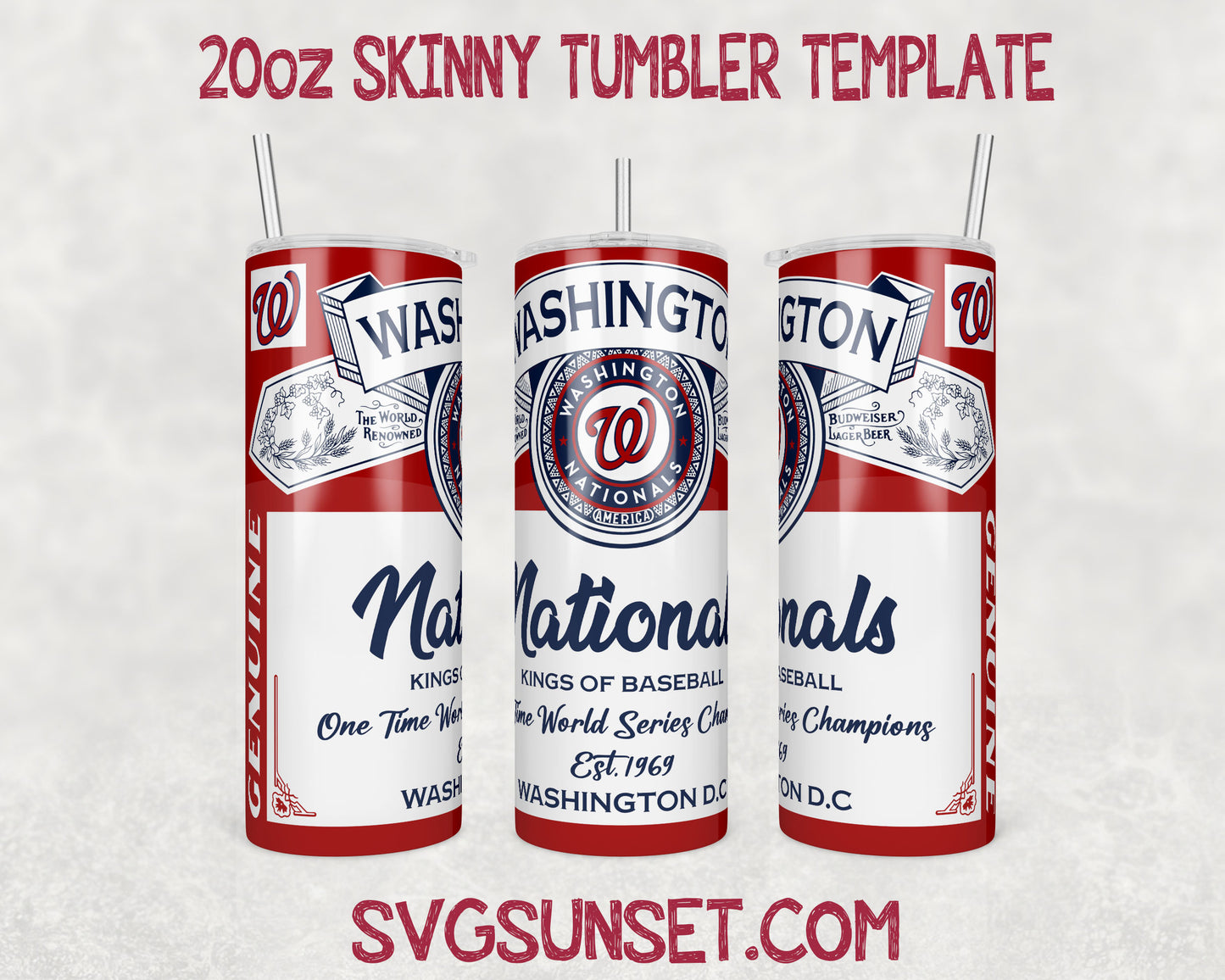 Washington Nationals Budweiser Tumbler Wrap PNG, Washington Nationals Tumbler Wrap