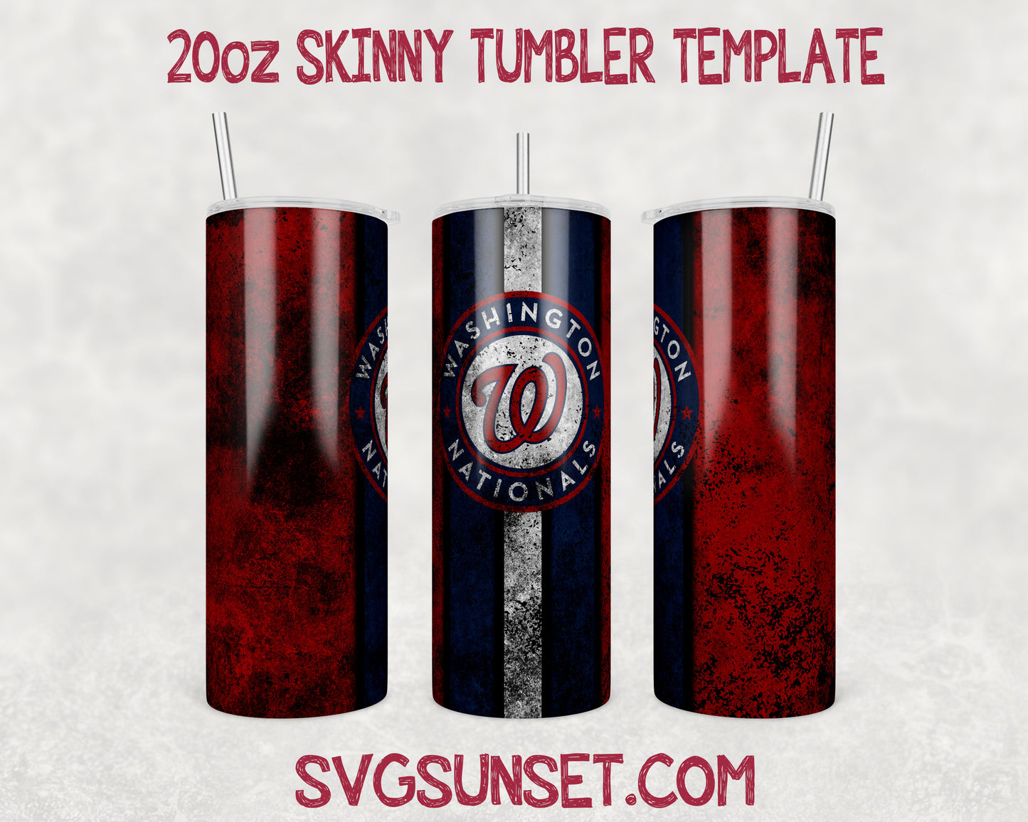 Washington Nationals Grunge Tumbler Wrap PNG, Washington Nationals Tumbler Wrap