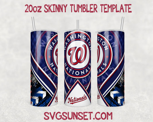 Washington Nations 20oz Tumbler Wrap PNG, Washington Nations Tumbler Wrap