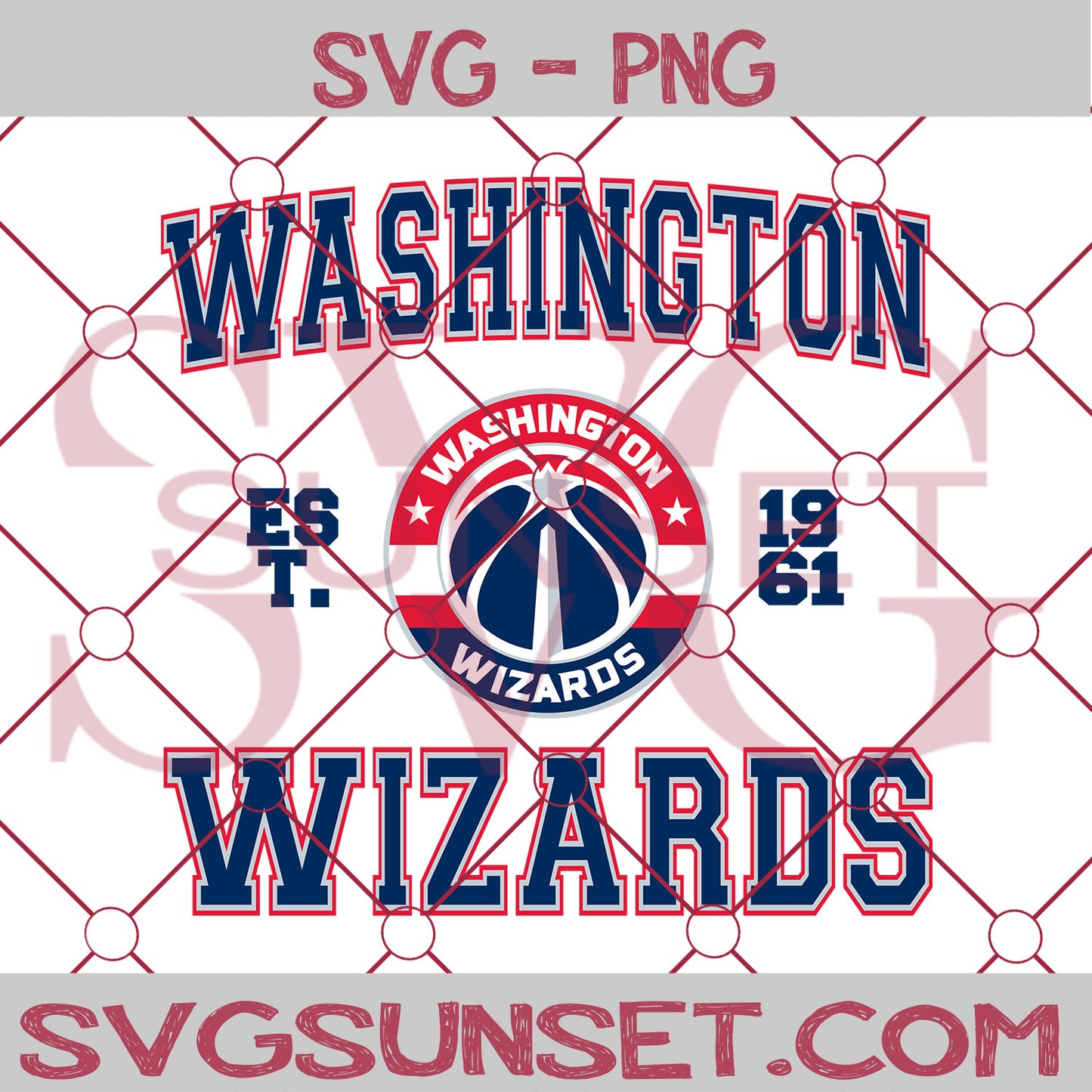 Washington Wizards est. 1961 SVG PNG, Washington Wizards SVG