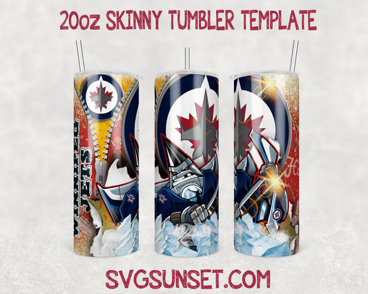 Winnipeg Jets Zipper Tumbler Wrap PNG, Winnipeg Jets Tumbler Wrap